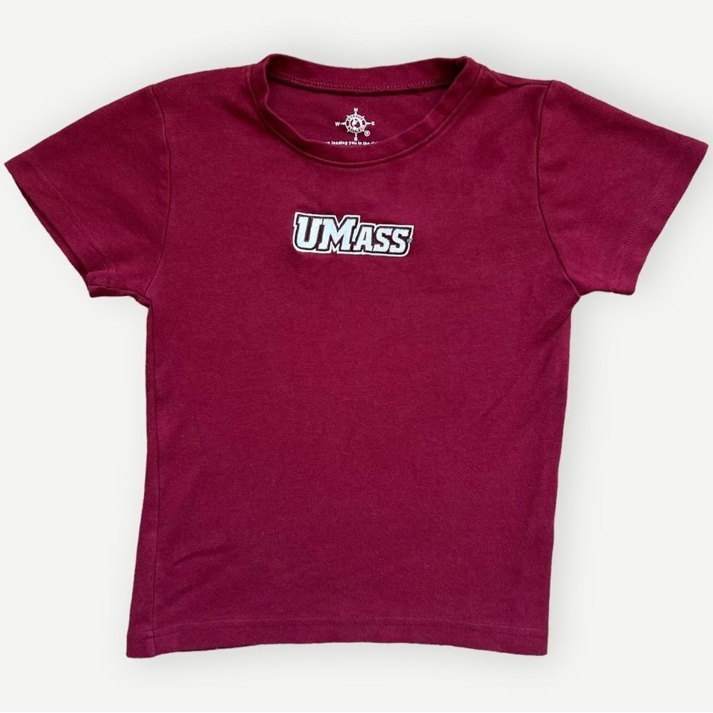 Creative Knitwear UMass Kids Maroon Cotton Short Sleeve Logo T-Shirt Tee. 4. 4T.